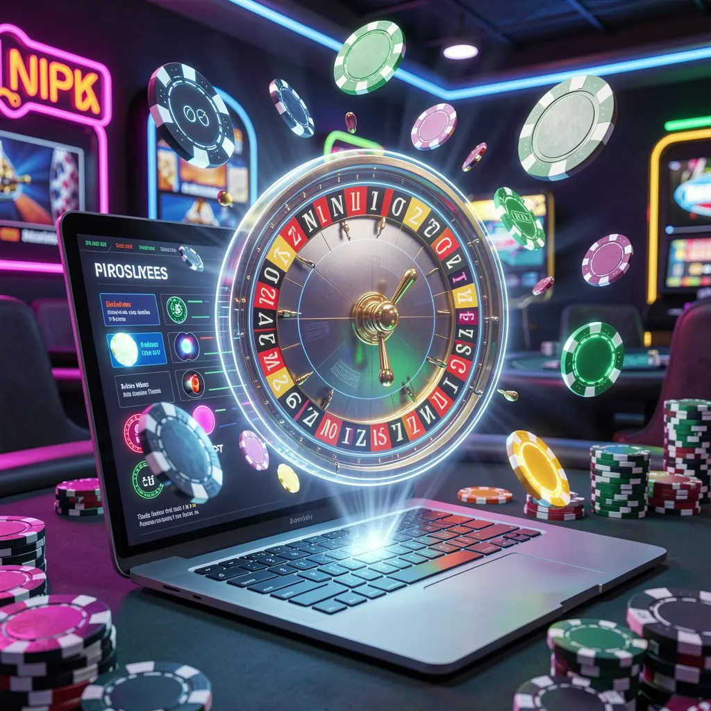 Glowing roulette wheel with flying casino chips representing excitement and big prize opportunities at PHH1 online casino in the Philippines
